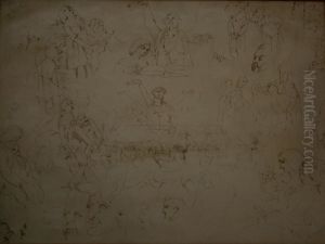 A Sheet Of Figure Studies by Richard Doyle
