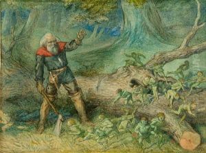 The Woodman And The Elves by Richard Doyle