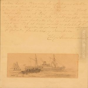 Seascape With A Steamer by Holger Drachmann