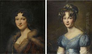 Portrait Of Amelie Du Bois by Alexandre-Jean Dubois Drahonet