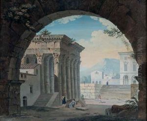 Ruines Romaines Animees De Personnages by Pierre Drahonet
