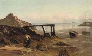 Havre De Pas - Jersey Fishermen With Their Lobster Pots by Charles F. Draper