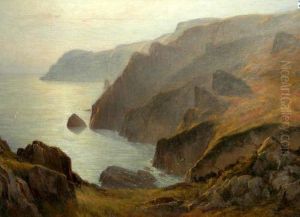 'headland On Jersey', Indistinctly Signed Oil On Canvas, 81x118cm 'headland On Jersey', Indistinctly Signed Oil On Canvas, 81x118cm