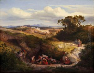 Campagnalandschaft Mitstaffage by Heinrich Dreber
