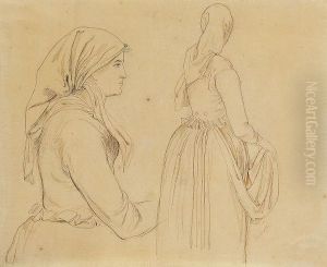Zwei Studien Einer Bauerin by Heinrich Dreber
