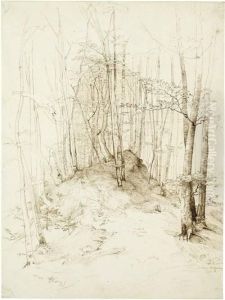 Waldstuck Im Isartal Bei Menter by Heinrich Dreber