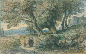 Sommerliche Landschaft In Der Campagna. by Heinrich Dreber