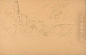 Blick Auf Castel Gandolfo Und Den Albaner See. by Heinrich Dreber