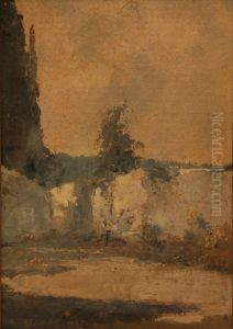 Paesaggio Assolato Con Muri Bianchi
