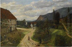 A Sawmill In A Waldeck Village Near Reitzenhagen by Arnold Dreves