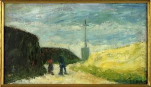 Joannes . Village Aux Toits De Chaume. Aquarelle Signee Et Datee 1929. 23 X 30 Cm