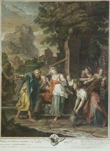 Rebeka I Sluga Abrahama Przy Studni by Pierre Drevet