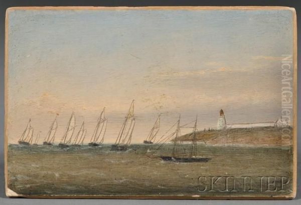 Yachts Leaving Marblehead Harbor. - view 1