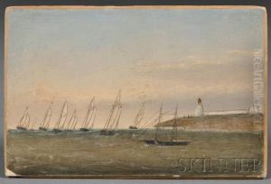 Yachts Leaving Marblehead Harbor. by Clement Drew