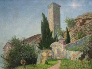Chapel On A Cliff Top by Johann Georg Dreydorff
