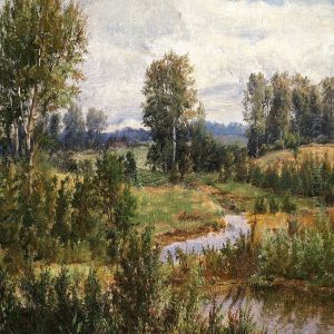 Landscape With Trees And A Stream Through A Stretch Of Boggy Land by Dankvart Dreyer