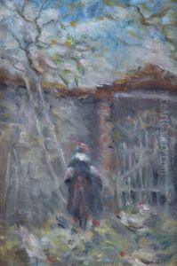 Feeding Geese by Dreyfus-Lemaitre Henri