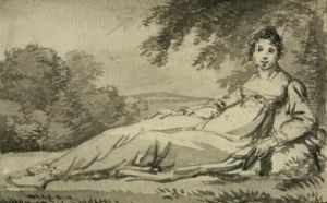 Jeune Femme Allongee Sur L'herbe by Michel-Martin Drolling