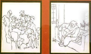 Family At Table, Man Sleeping On Settee Family At Table, Man Sleeping On Settee