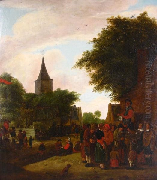 Village Scene With Peasants - view 1