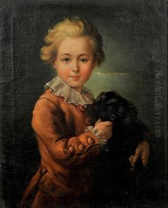 Portrait Of A Young Boy And Dog Portrait Of A Young Boy And Dog