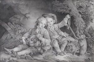 The Children Of The Duc De Bouillon by Hubert Drouais
