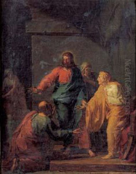 Entourage De Jean-germain Drouais - La Guerison De La Belle-mere - view 1