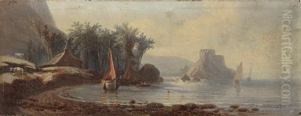 Kustenlandschaft Mitbooten In Einer Bucht - view 1