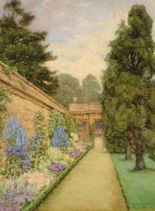 A Walled Garden In Summer
