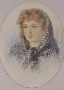 Young Girl Wearing A Headscarf by James Drummond