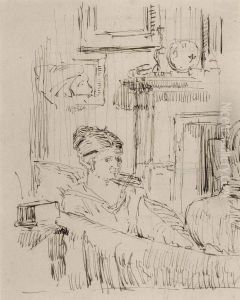Woman Seated On A Sofa by Malcolm Drummond