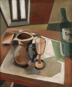 Nature Morte A La Bouteille De Gin. by Jean Du Marbore