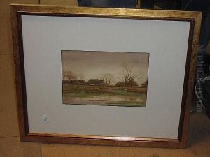 River Landscape With Cottage And Sheep by Curtius Duassut