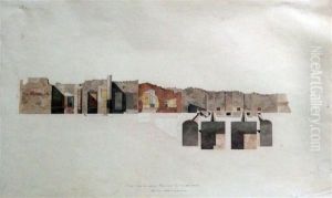 Section Of One Of The Championnet House by Felix Louis Jacques Duban