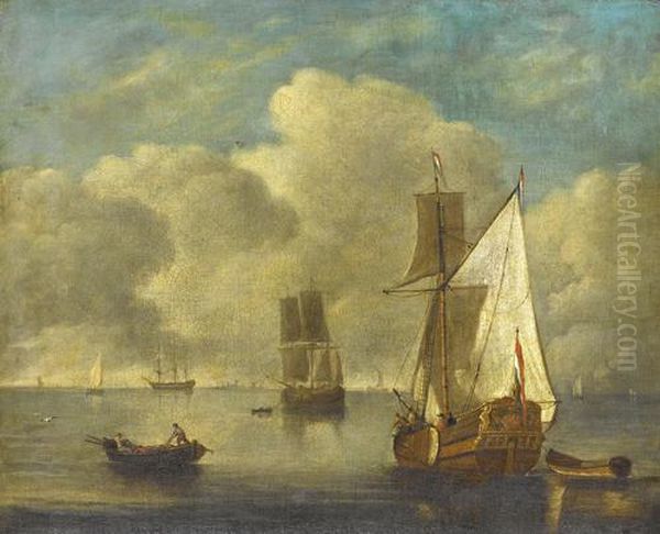 Shipping In A Calm Off The Dutch Coast - view 1