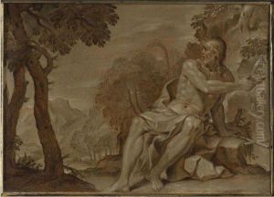 St John The Baptist In The Desert by Ambroise Dubois