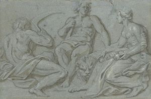 Hercules With Saturn And Ceres by Ambroise Dubois