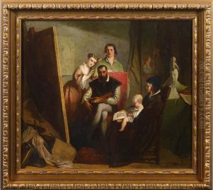 Besuch Der Familie Im Atelier Des Malers by Francois Dubois