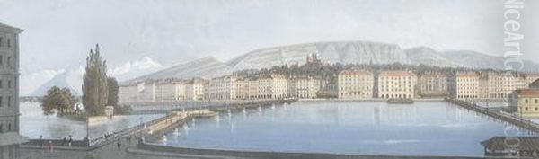 Blick Auf Die Promenade Von Genf Mit Kathedrale - view 1