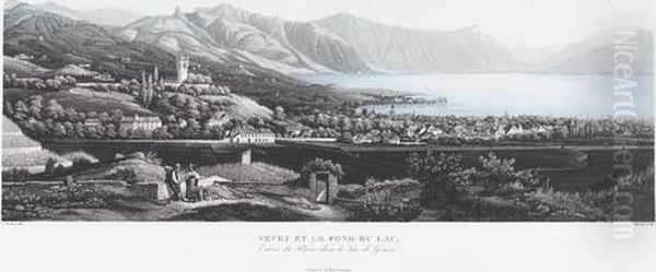 Vevey Et Le Fond Du Lac,/entree Du Rhone Dans Le Lac - view 1
