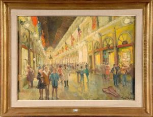 La Galerie De La Reine Animee A Bruxelles by Paul Dubois
