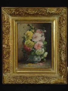 Dahlien In Der Keramikvase by Th. Dubois