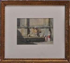 The Fountain Of Pope Julius, Rome by Henri Joseph Dubouchet