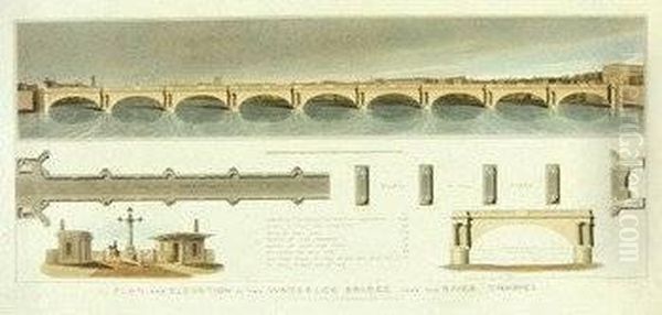 Plan And Elevation Of The Waterloo Bridge Over The River Thames - view 1