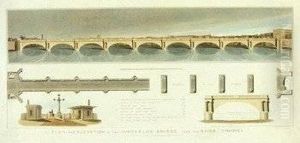 Plan And Elevation Of The Waterloo Bridge Over The River Thames by Matthew Dubourg