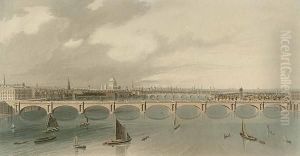 After W Anderson, A View Of The Waterloo Bridge From The Design Of John Rennie Esq. by Matthew Dubourg