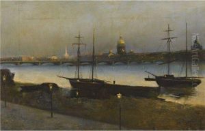 Saint Petersburg At Night by Nikolai Nikanorovich Dubovsky