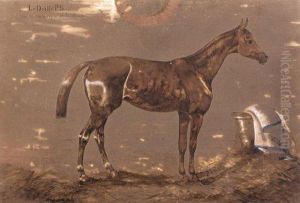 Portrait Du Pur-sang Le Drille by Henri Theobalt Dubreignou