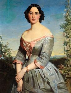 Portrait D'une Jeune Anglaise Sur Fond De Paysage