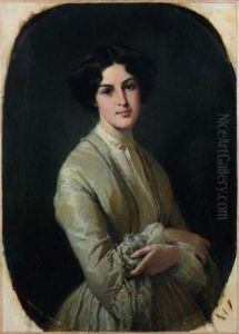 Portrait De Jeune Femme by Edouard Louis Dubufe